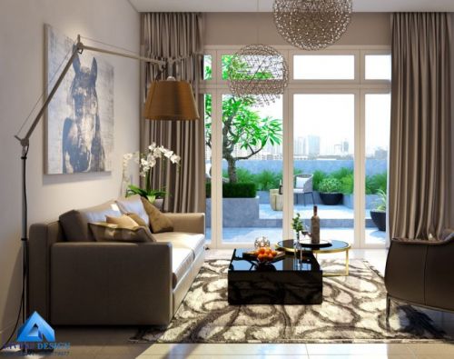Phong cách thiết kế nội thất hiện đại kết hợp cây xanh.
